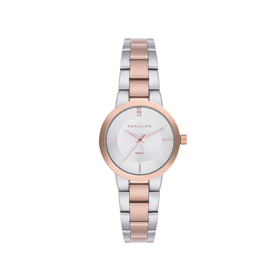 Steel PAPILLON Watch Silver & Rose Gold