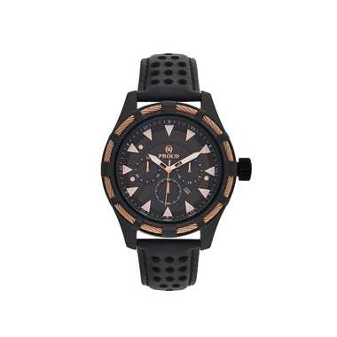 Proud Leather Silver with Black Men's Watch -BG-S03030S