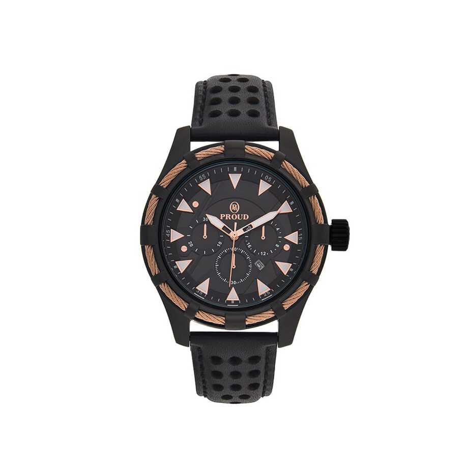 Proud Leather Silver with Black Men's Watch -BG-S03030S