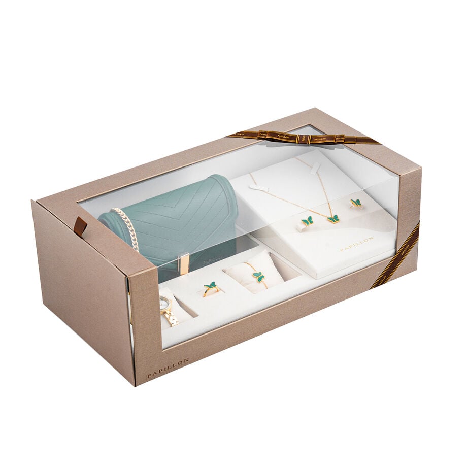 طقم بابيون سداسي مع ساعة ذهبي SHA1517