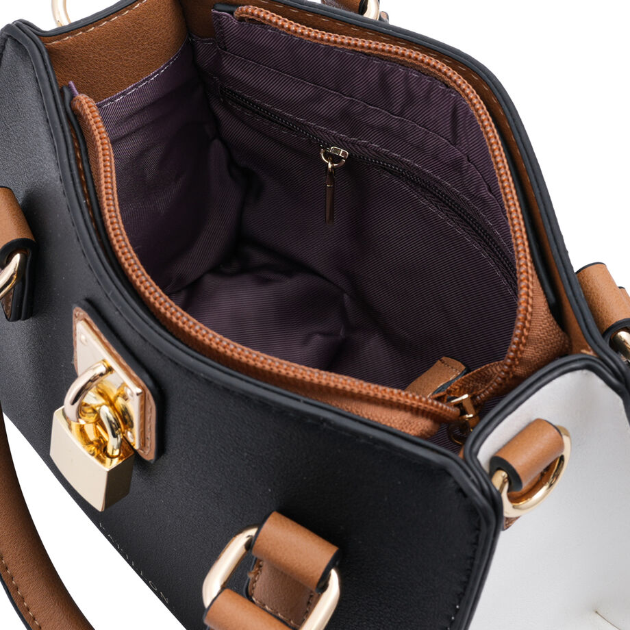 شنطة بابيون هاند باج أسود وبيج 