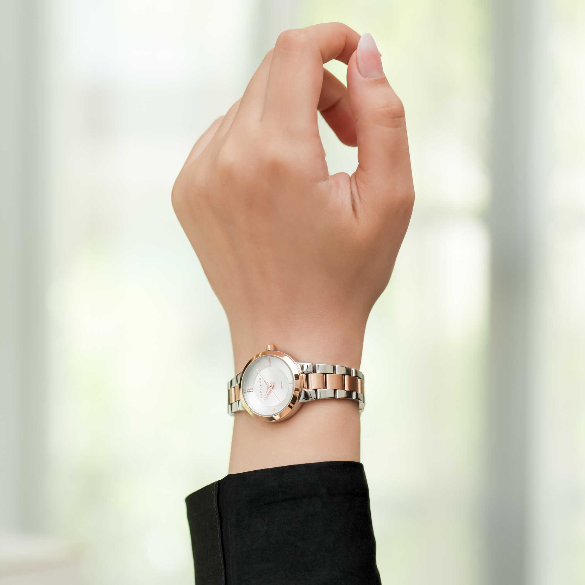 Steel PAPILLON Watch Silver & Rose Gold