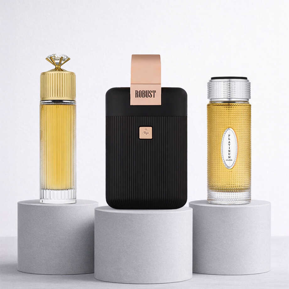 Signature Fragrance Collection (Rarity for Women 150 ml &ndash; Robust for Men 200 ml &ndash; Platinum for Men 150 ml)
