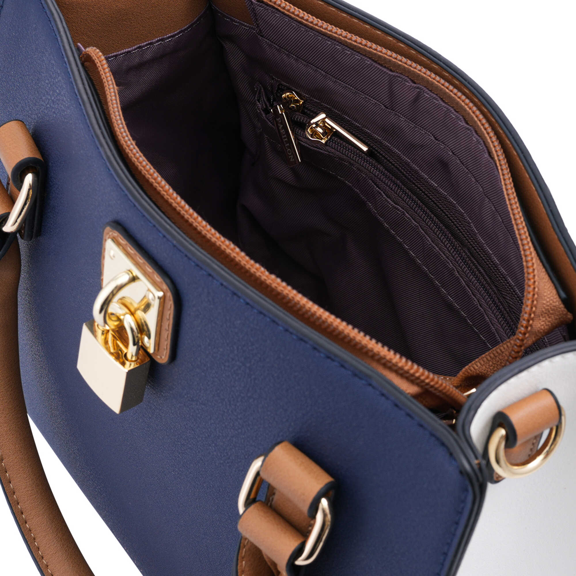 Papillon Handbag Blue and Beige- Women&rsquo;s bags - NOR-84298