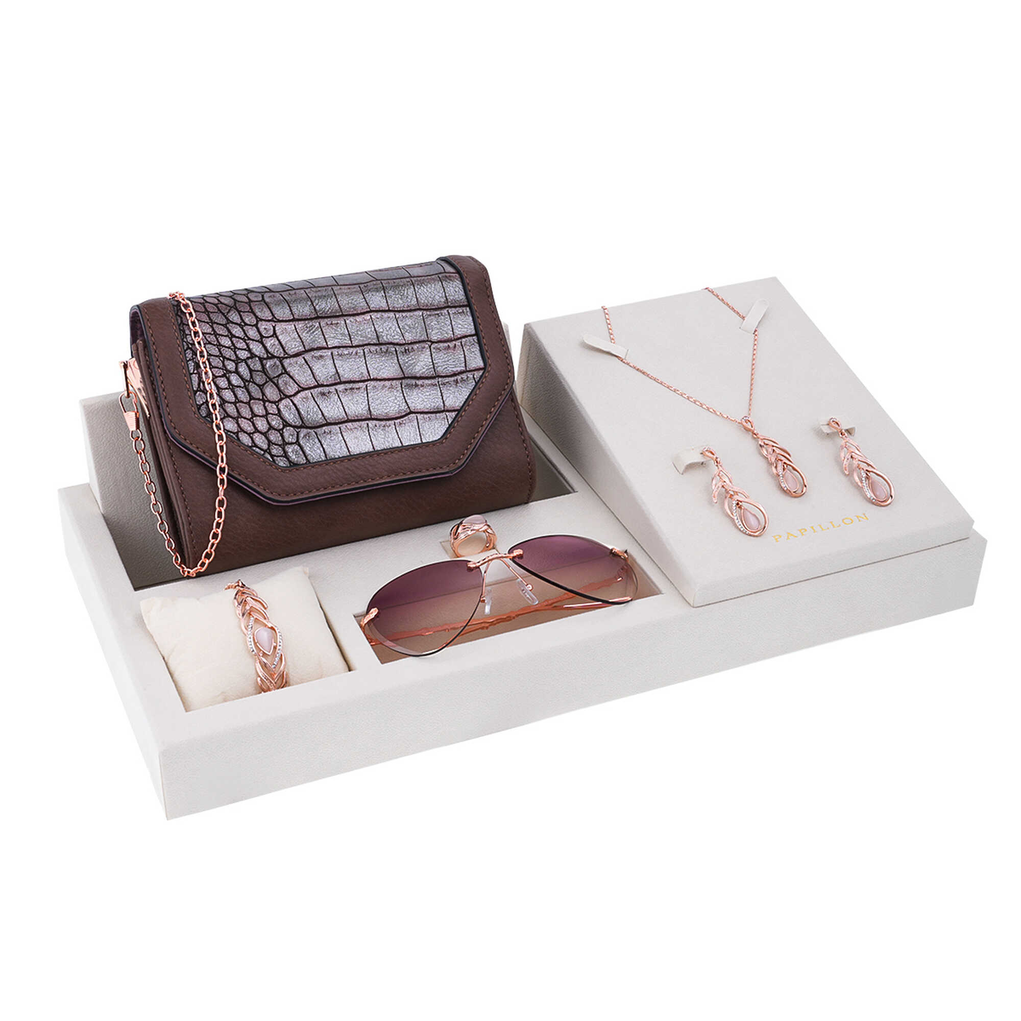 Papillon Accessories Gift Set Rose Gold 6 Pieces