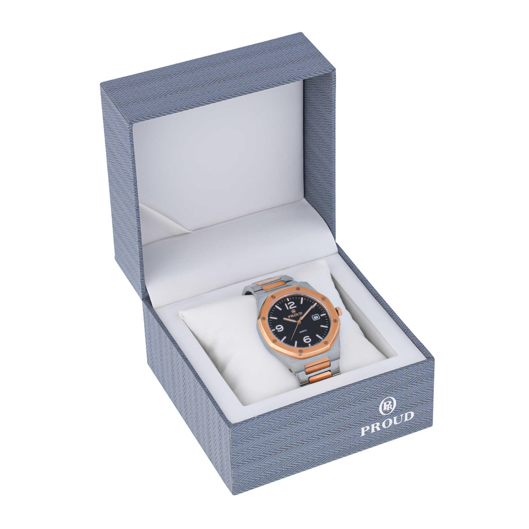 Proud Rose Gold and Silver with Leather Strap Men&rsquo;s Watch - UH-21PR014