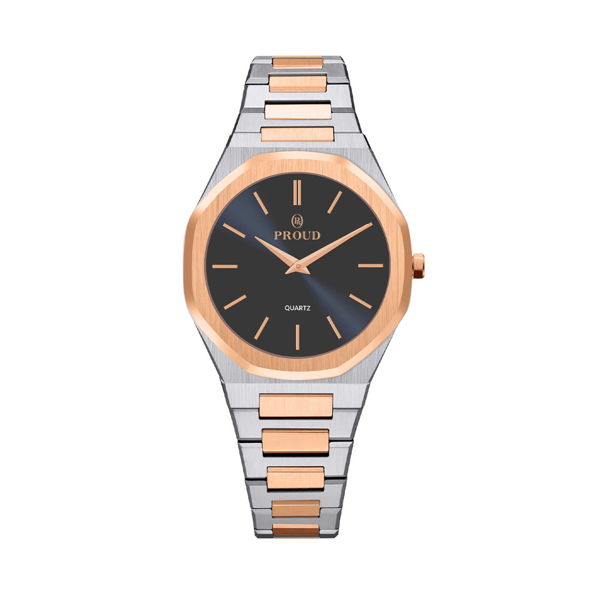 Proud Steel Silver With Rose Gold Men&rsquo;s Watch - SM-21024