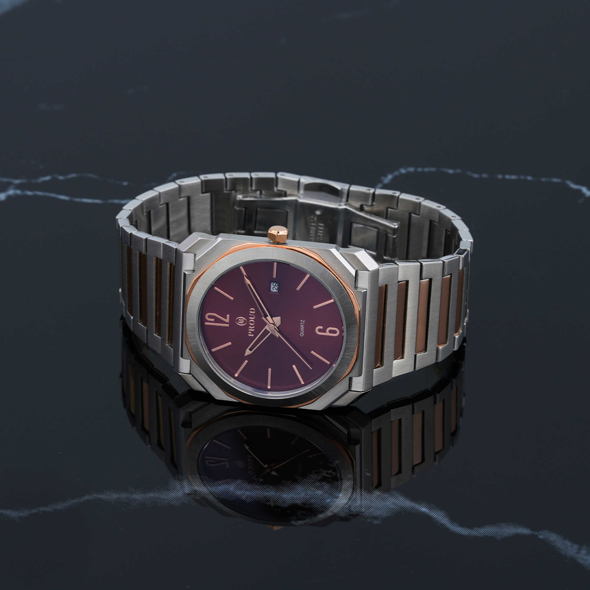 Proud Steel Watch Y23 (SM-21083-D)-SRG+Box