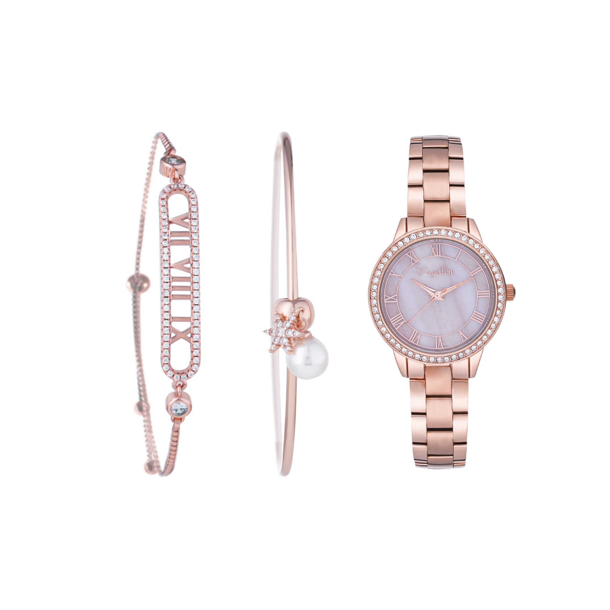 Papillon Accessories Gift Set Rose Gold 3 Pieces